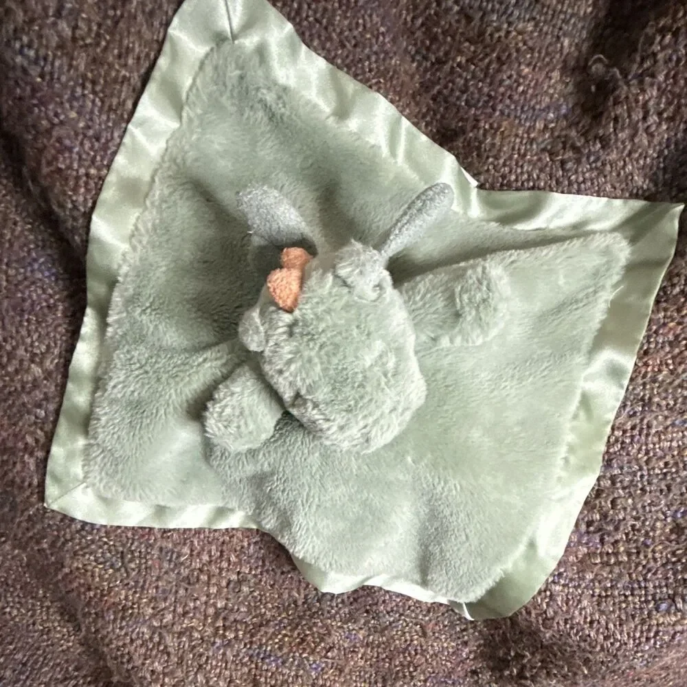 Cloud Island Green Dragon Baby SecurityBlanket Lovey Plush Satin Trim OEKO-TEX